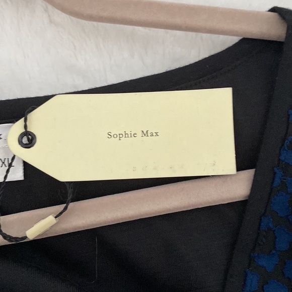 NWT Sofie Max XL Blue & Black design lined cap sleeved dress or long tunic - Picture 14 of 14